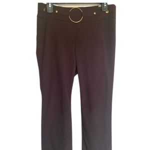 COPY - SOHO Women Brown High Waisted Buckle Trous…